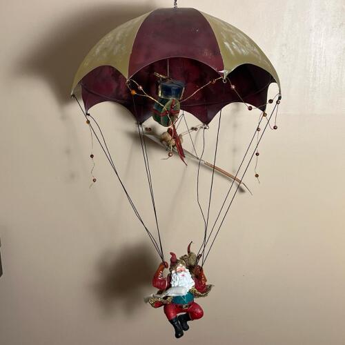 Large Hanging Santa Claus Parachute Ornament
