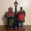 Victorian-Style Christmas Caroler Figurine Set with Lighted Lamp Post - 2