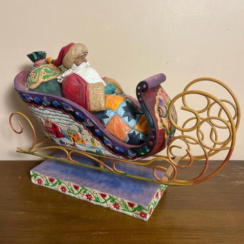 Jim Shore Heartwood Creek "Delivering Joy" Santa's Sleigh Figurine