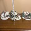 Trio Of Thomas Kinkade Lighted Christmas Village Activities Figurines - 7