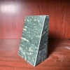 Polished Green Marble Bookend, 6.7" Height, Wedge Shape, Felt Pads - 5