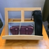 Levenger Wooden Book Stand with Adjustable Angle, Accessory Pouch, Natural Finish