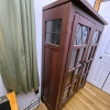Mission Style Wood Display Cabinet, 59"x43"x17", - 2