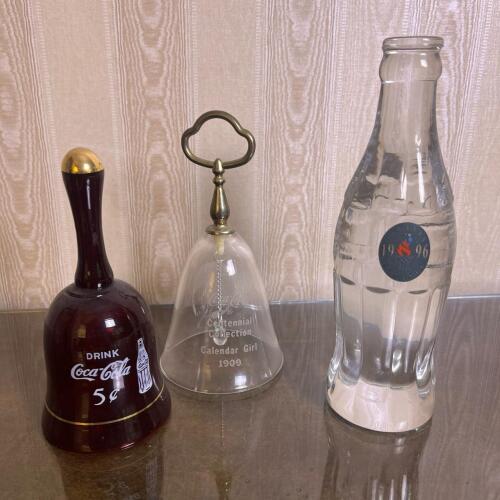 Coca-Cola Atlanta 1996 Centennial Bottle & Glass Bells Set