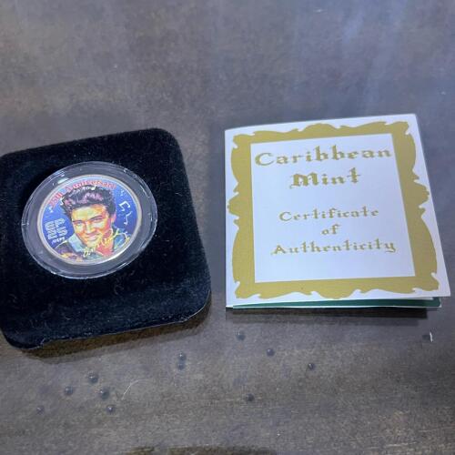 Elvis Presley Anniversary Coin &Caribbean Mint Coin