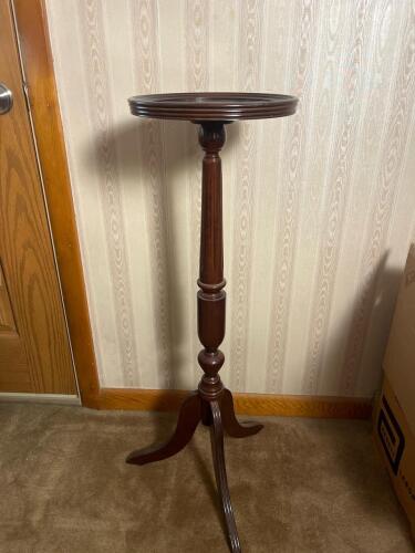 Bombay Company Mahogany Pedestal Plant Stand, 1 of 2