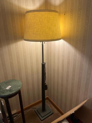 Large Metal Floor Lamp with Fabric Shade
