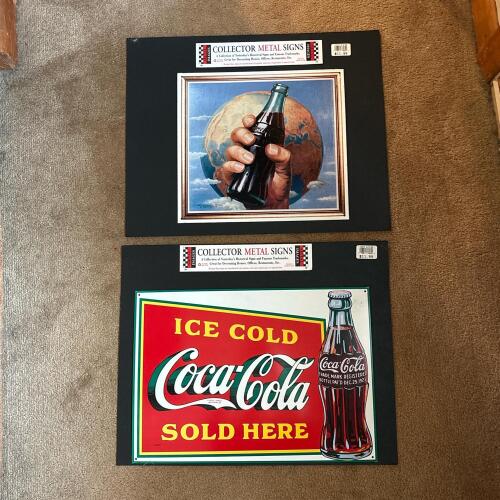 Pair of Metal Images Collector Coca-Cola Signs - 1993 and 1989