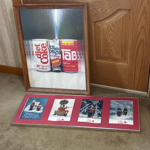 Pair of Vintage Coca-Cola Framed Advertising Prints