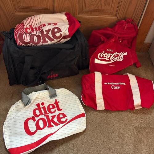 Vintage Coca-Cola, Diet Coke and Cherry Coke Promotional Duffel Bag Lot