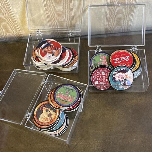Vintage Coca-Cola Collection Series 2 Pogs Set with Display Cases