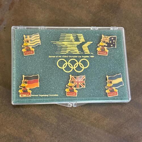 1984 Los Angeles Olympics Coca-Cola Flag Pin Collection &ndash; Australia, Germany and More