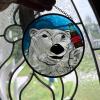 1997 Coca-Cola Glass Suncatcher &ndash; Polar Bear Holding Coke Bottle