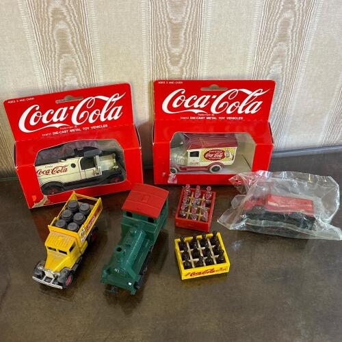 Vintage Coca-Cola Die-Cast Toy Vehicles Set