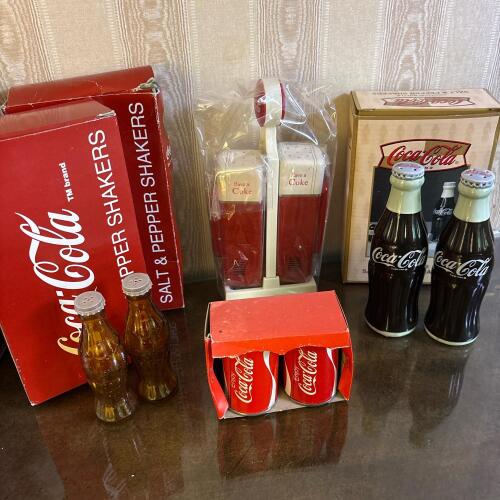 Assortment of Coca-Cola Collectible Salt and Pepper Shakers