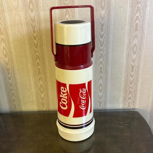 Vintage Thermos Coca-Cola One Liter Vacuum Bottle with Cup Lid