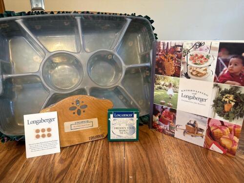 Longaberger Bread Basket Set with Accessories