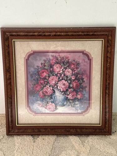 18"x18" Home Interiors Cathy Kramer Framed Floral Print