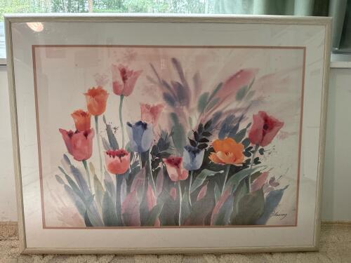 42"x32" Richard A. Huennekens Framed Floral Art Print