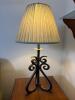 Pair of Wrought Iron Table Lamp with Pleated Fabric Shade, 27.5" Tall - 2