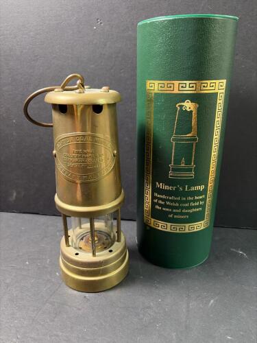 Classic Welsh Miner's Lamp Brass Replica by Vale Metal Spinners