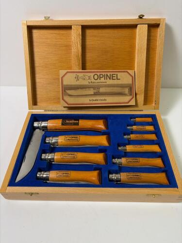 Opinel La Grande Famille 10 Folding Knife Set in Presentation Box
