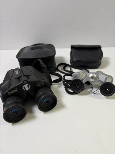 Two Binoculars-Bushnell Zoom & Sharper Image with Cases