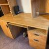Large Wooden Computer Desk with Hutch, Cabinets, & Multiple Drawers - 7