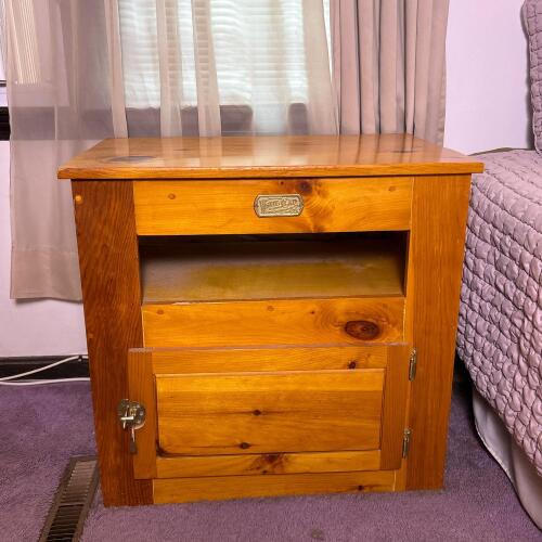 White Clad Simmons Hardware Co. Wooden Cabinet