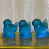 Five Leo Ward Signed Blue Glass Bird Figurines - 6