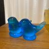 Five Leo Ward Signed Blue Glass Bird Figurines - 7