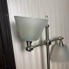 Double Arm Frosted Glass Table Lamp with Metal Base - 2