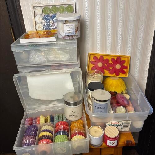 Assorted Candle Lot with Wax Melts, Holders & More