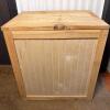 Natural Wood Storage Chest with Hinged Lid