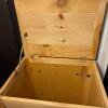 Natural Wood Storage Chest with Hinged Lid - 3