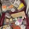 Large Mixed Craft Supply Lot with Bow Maker, Glue Pot, Corks, Ornaments, & More