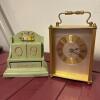 Craftguild Coca-Cola Brass Quartz Desktop Clock & Hallmark Desk Calendar Set