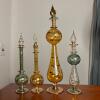 Set of 4 Hand-Blown Glass Egyptian Perfume Bottles