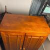 Solid Wood Multimedia Storage Cabinet with Swinging Doors & Large DVD Lot - 3