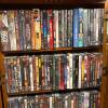Solid Wood Multimedia Storage Cabinet with Swinging Doors & Large DVD Lot - 6