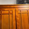 Solid Wood Multimedia Storage Cabinet with Swinging Doors & Large DVD Lot - 10
