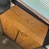 Locking Oak Laminate Storage Cabinet with Candle Lot - 2