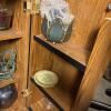 Locking Oak Laminate Storage Cabinet with Candle Lot - 5