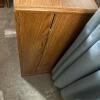 Locking Oak Laminate Storage Cabinet with Candle Lot - 6
