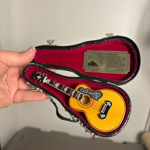 Gibson J-200 Miniature Guitar Replica with Case & COA