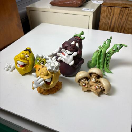 Anthropomorphic Fruit & Vegetable Resin Figurines