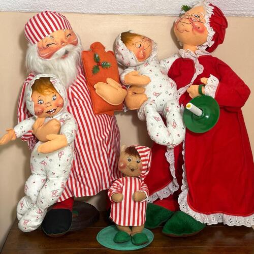 Collectible Vintage Set Of 1983 Christmas Annalee Dolls