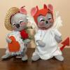 Collectible 1987 & 1998 Annalee Mouse Valentine Pair
