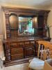 Very Large Solid Wood Hutch Buffet with Mirror