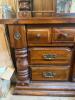 Very Large Solid Wood Hutch Buffet with Mirror - 6